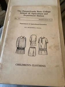 1916 Pennsylvania State College Children's Clothing Booklet - Picture 1 of 11
