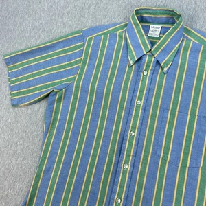 Vintage Arrow Cum Laude Shirt Mens M (15-15 1/2) Blue Striped Decton Tapered 70s - Picture 1 of 8