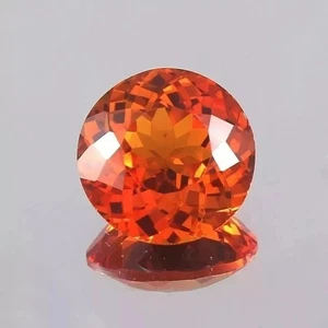 Zafiro naranja corte redondo 10+ quilates natural certificado piedras preciosas sueltas fabricación de joyas - Imagen 1 de 5