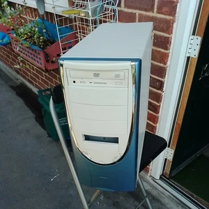 Vintage Blue Nokia Style PC ATX Case, PSU, DVD Drive,Posts & Screws Retained - Picture 1 of 23