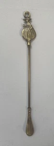 Vintage Brass Shoe Horn, Brass Lady Design 17" Long - Foto 1 di 11