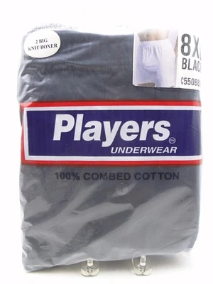 2pr Big Men's Players Assorted Color Soft Knit Cotton Boxer Shorts 8X 72-74 - Image 1 of 3