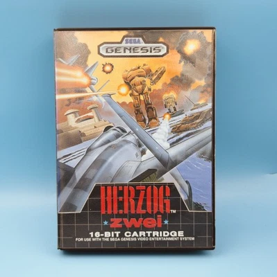 Herzog Zwei (Sega Genesis, 1989) Complete In Box CIB W/ Manual Authentic Tested - Image 1 of 4