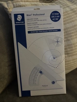 STAEDTLER 12” Adjustable Triangle Mars Professional  964 51-12 NIB - Image 1 of 4