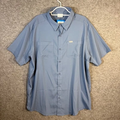 Camisa Columbia Red Eagle Lake Manga Corta Hombre L/G Azul Omni Tono UPF 40 Foto 1 de 4