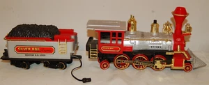 1986 NEW BRIGHT SILVER RAIL EXPRESS WESTERN RR STEAM LOCOMOTIVE W TENDER WORING - Picture 1 of 16