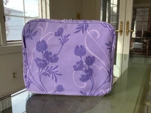 Beautiful Vibrant Purple Crabtree & Evelyn Lavender Floral Cosmetic Toiletry Bag - Picture 1 of 12