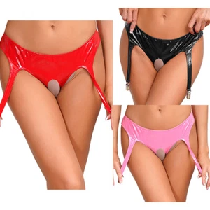 Womens Briefs With Garter Clips Thong Comfortable Underwear Soft Lingerie Sexy - Picture 1 of 46