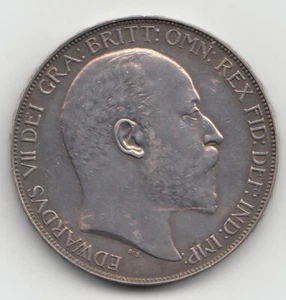 Very Rare Edward VII 1902 Matt Proof Silver Crown 5/- . - Picture 1 of 2