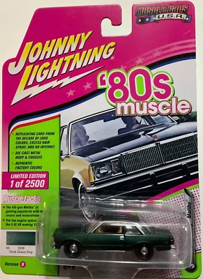 Johnny Lightning 2018 Muscle Cars USA 1980 Chevy Malibu Dark Green #3 - Image 1 of 2