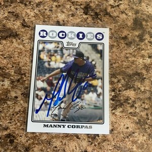 Manny Corpas Signed 2008 Topps Auto Colorado Rockies