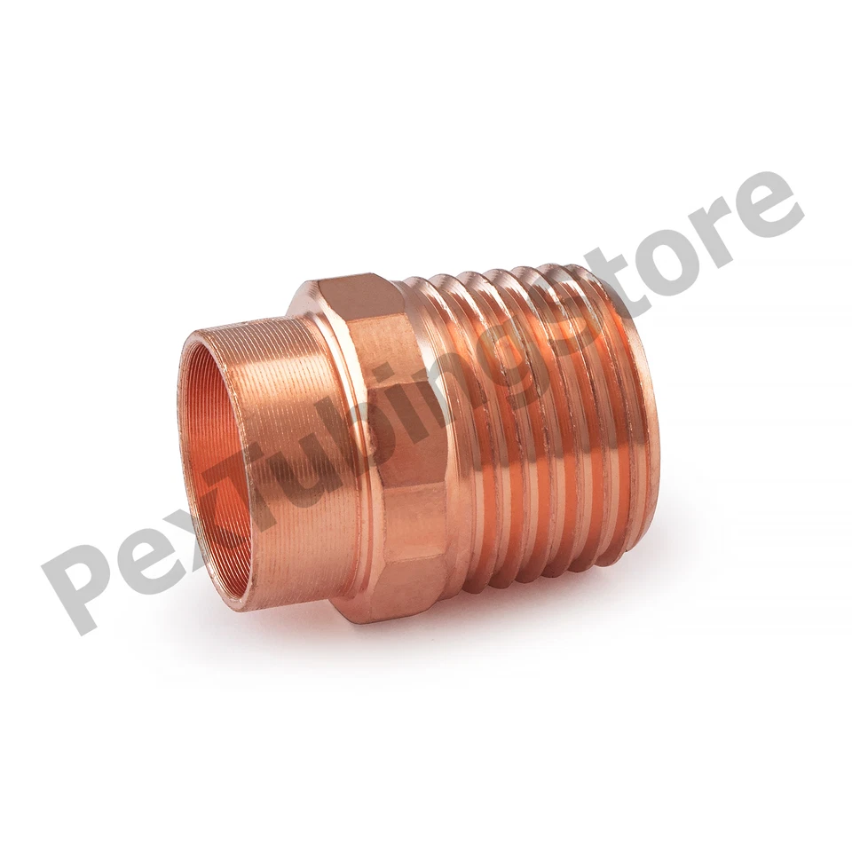 (50) 1/2" C x 1/2" Male NPT Threaded Copper Adapters - Image 1 of 1