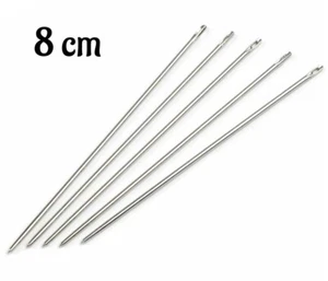 1 St. Sattlernadel 8 cm ø 1,3 mm stumpf ohne Spitze Ledernadel Frivolité Occhi  - Bild 1 von 3