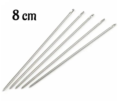 1 St. Sattlernadel 8 cm ø 1,3 mm stumpf ohne Spitze Ledernadel Frivolité Occhi  - Bild 1 von 3