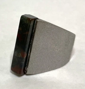 Vintage 70er Henning Ulrichsen Danish Sterling Silber Blutstein Achat Ring 6 6,25 - Bild 1 von 18