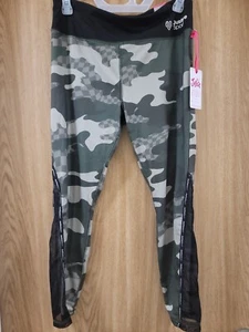 Justice Girls Active Leggings Camouflage Ankle Length Mesh Accent 16/18 - Picture 1 of 4