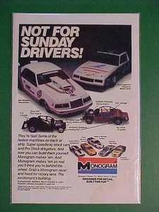 OLD VINTAGE~DRAG RACE STOCK CAR RACING PLASTIC MODEL KITS TOY PRINT AD~ORIG 1984 - Picture 1 of 1