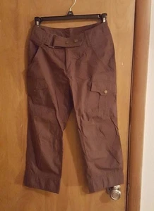 NWT Women's Cargo Capri Pants Brown US Size S - Picture 1 of 3
