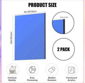 6 McKal Acrylic Sheets Deep Blue  12" X 8" - Picture 1 of 9