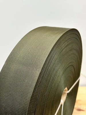 MMI TEXTILES 75mm 3" Double Sided Military Green Nylon Webbing Tape Super strong - Made in US