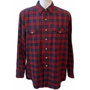 Camicia LL Bean da uomo Freeport made in USA con bottoni tartan a quadri taglia (alta) grande lunga - Foto 1 di 6