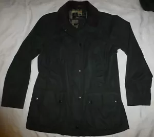 NWOT Original England Waxed Barbour Bedale Tartan Jacket Woman USA Sz. 4 Green - Picture 1 of 24