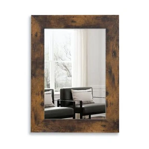Wood Mirror with Frame Rustic 24X32 Inch Wall Mounted Rustic Vanity Mirror wi... - Picture 1 of 9