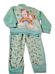 Toddler Girls Two Piece Outfit Hoodie & Pants 2t REAL LOVE UNICORN Faux Fur NWT - Picture 1 of 4