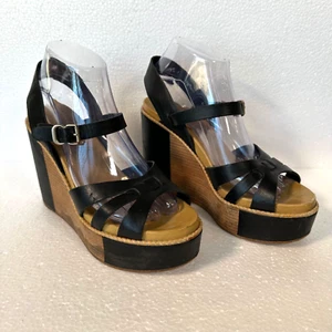 See by Chloe Plateau Keilsandalette schwarz Leder Damen 39 Knöchelriemen 4,5" Fehler - Bild 1 von 12