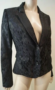 A.F. Chaqueta Blazer Formal Estampado Abstracto Negro y Carbón VANDEVORST Talla 40 UK10 - Imagen 1 de 7