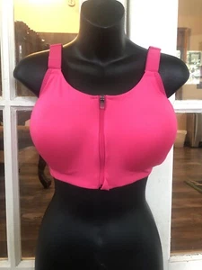 All In Motion Sculpt High Support Zip Front Sports Bra Hot Pink Size 36DD - Picture 1 of 6