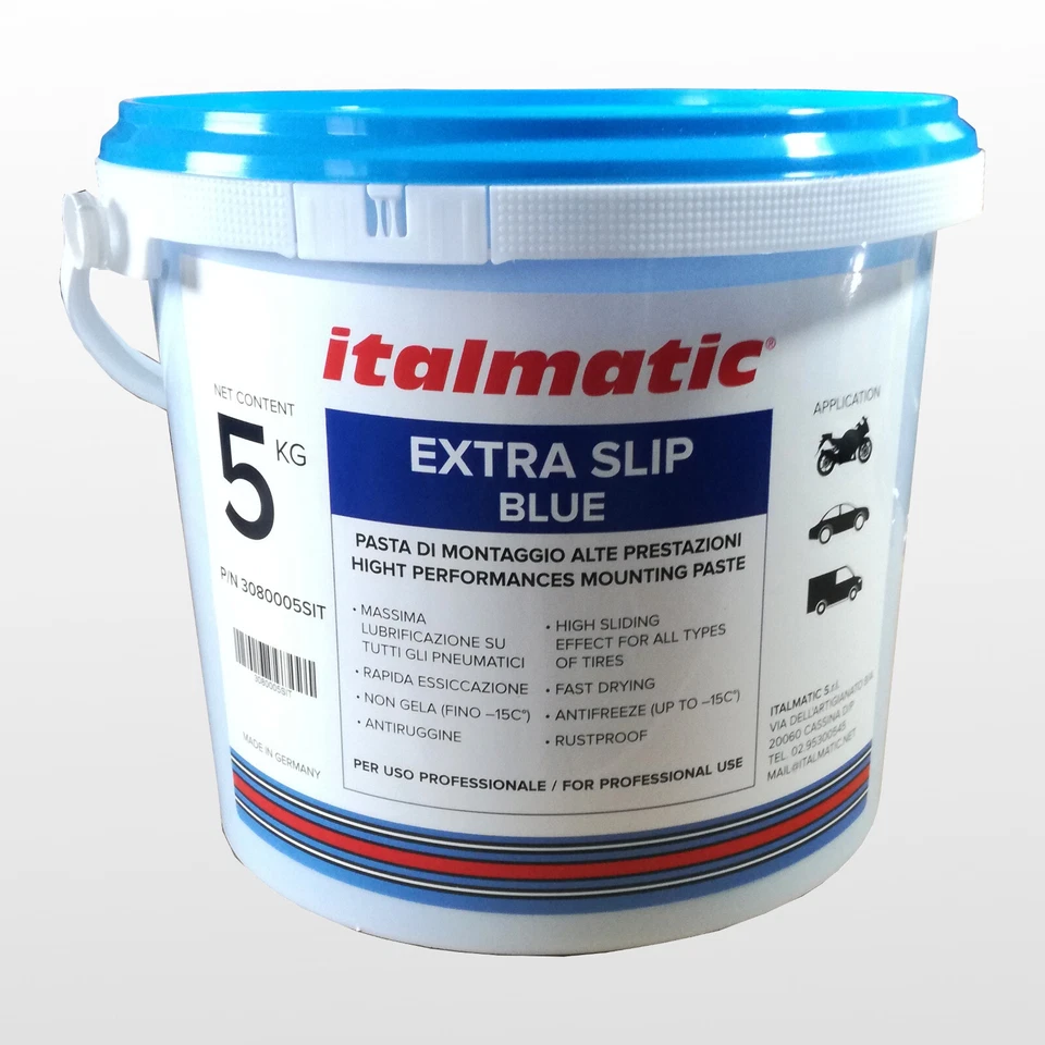 ITALMATIC Pasta montaggio pneumatici Run Flat AZZURRA 5kG per gomme auto ALTE PRESTAZIONI