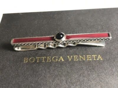 Bottega Veneta Tie Pin Onyx Red Silver Jewelry Accessory Unused - Image 1 of 4
