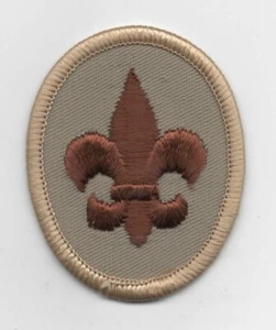 Scout Rank Patch, Oval, Tan, w/ vintage Clear Plastic Back, Mint! - Imagen 1 de 2