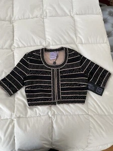 Herve Leger “Lisette” Cropped jacket: Black & nude (XS) - Picture 1 of 18