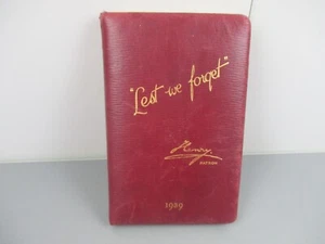 1939 British Empire Service League 'Lest We Forget' Leather Diary - Used - Picture 1 of 7