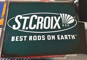 RETRO LIZENZIERT ST.CROIX FISHING TACKLE COMPANY ANTIK LOOK BLECHSCHILD SCHUPPEN - Bild 1 von 2
