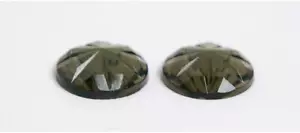 Vintage Black Diamond Faceted Glass Cabochons 15mm cab188A - Picture 1 of 2