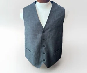 Awearness Kenneth Cole Mens Gray Suit Vest Size XL Wool Button Front Slim Fit - Picture 1 of 4