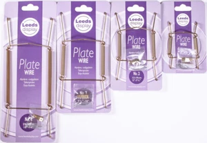Brass Wire Plate Hangers - Leeds Display sizes 9-36cm, 3.5 to 14" Wall, Holder - Picture 1 of 20