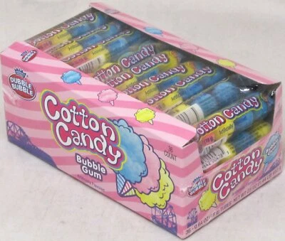 Caramelos a granel Dobble Bubble Cotton Candy Bubble Gum (caja de 36 tubos) 1,44 libras Foto 1 de 4