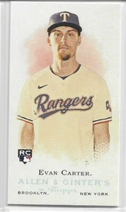2024 Topps Allen & Ginter Evan Carter #RD-2 Rookie Design Variation Mini Rangers - Picture 1 of 2