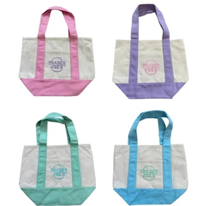 Trader Joe's Pastel Mini Canvas Tote Bag 2025 LIMITED EDITION - Picture 1 of 12