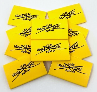 SKY HIGH CAR AUDIO (10) 2/0 or 1/0 Gauge YELLOW 1.5" x 2" Heat Shrink Tube 4 Ring Terminals Tubing