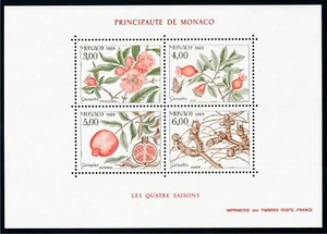 [69631] Monaco 1989 Flora fruit Pomegranates tree seasons Souvenir sheet MNH - Picture 1 of 1