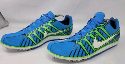Tênis Nike Zoom Rival D6 Track & Field Spike - Tamanho EUA 12. Reino Unido 11 azul e verde - Imagem 1 de 4