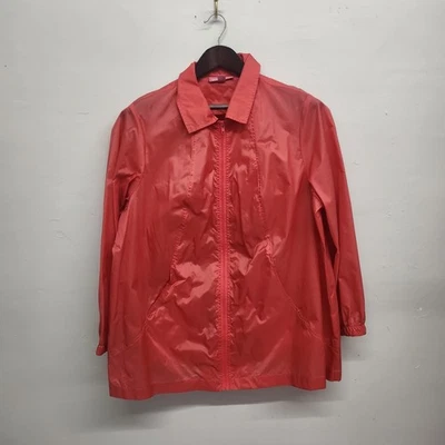 Chaqueta de lluvia Woman Within de nailon resistente al agua 18/20 melón bolsillos ligeros Foto 1 de 4