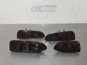 97 1997 TOYOTA CROWN DOOR WINDOW CONTROL SWITCH SET WOODGRAIN RHD - Picture 1 of 12