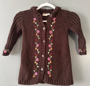 Savannah Girls 3T Brown Knit Sweater Embroidered Retro Y2K Toddler Fall Cozy - Picture 1 of 4
