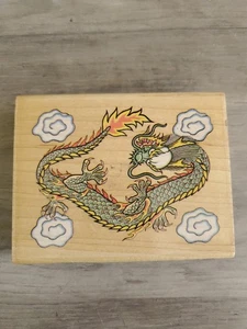 Holzstempelblock Drache Feuriger Rächer - Bild 1 von 4